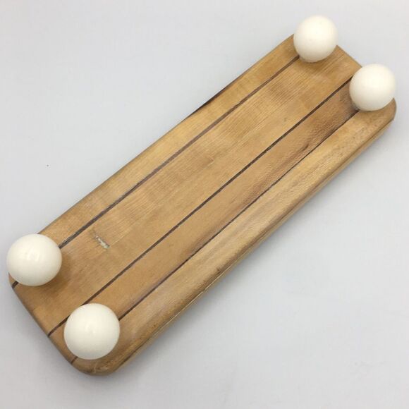 Repurposed Wood Cutting Board Riser Vintage Ball Knob Feet - Picture 6 of 16